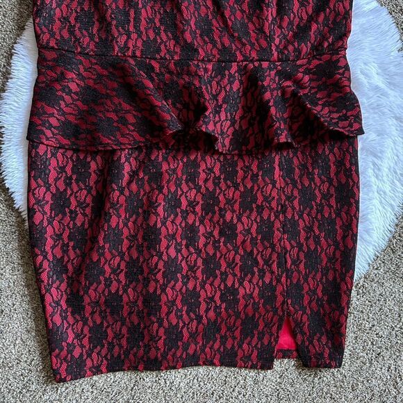 Torrid X Rebel Wilson Dress New Lace Black Red Womens Size 24 No Belt - Picture 4 of 11